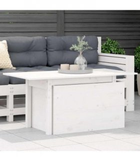 vidaXL Garden Table White 100x50x75 cm Solid Wood Pine — Colour: white pinewood
