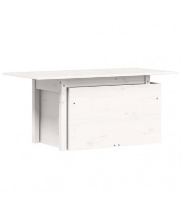 vidaXL Garden Table White 100x50x75 cm Solid Wood Pine — Colour: white pinewood