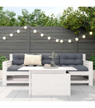 vidaXL Garden Table White 100x50x75 cm Solid Wood Pine — Colour: white pinewood