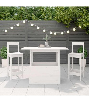 vidaXL Garden Table White 100x50x75 cm Solid Wood Pine — Colour: white pinewood
