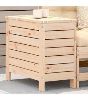 vidaXL Garden Footstool | Natural | Solid Pine Wood | 62x31.5x5 — Colour: untreated pinewood, Model: tall footstool with storage