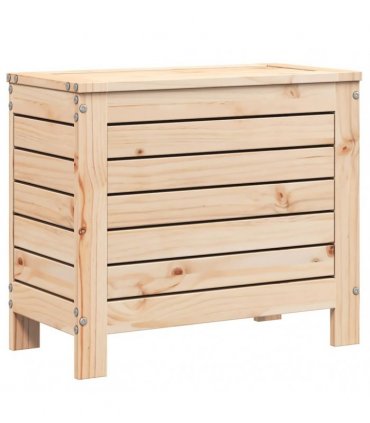 vidaXL Garden Footstool | Natural | Solid Pine Wood | 62x31.5x5 — Colour: untreated pinewood, Model: tall footstool with storage