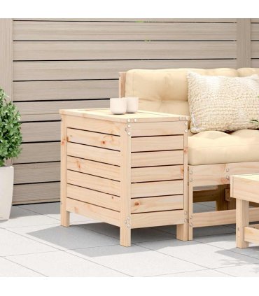 vidaXL Garden Footstool | Natural | Solid Pine Wood | 62x31.5x5 — Colour: untreated pinewood, Model: tall footstool with storage