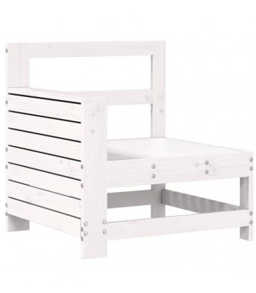 vidaXL Garden Sofa | White | Solid pine wood | Single | Modular | Garden Sofa — Colour: white pinewood, Model: corner sofa