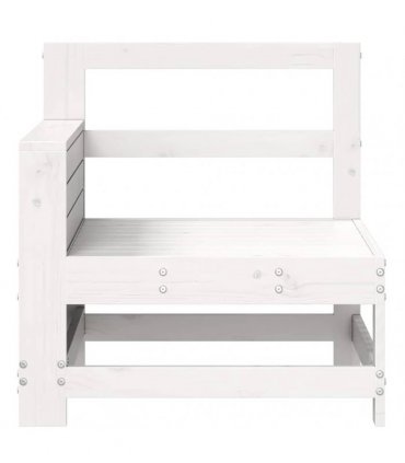 vidaXL Garden Sofa | White | Solid pine wood | Single | Modular | Garden Sofa — Colour: white pinewood, Model: corner sofa