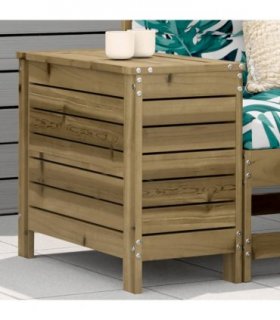 vidaXL Garden Footstool 62x31.5x52 cm Impregnated W — Colour: untreated impregnated pinewood, Model: tall footstool with storage