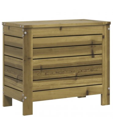 vidaXL Garden Footstool 62x31.5x52 cm Impregnated W — Colour: untreated impregnated pinewood, Model: tall footstool with storage