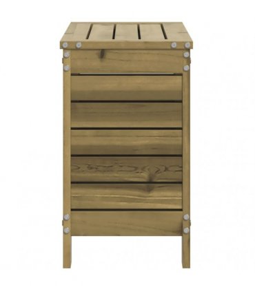 vidaXL Garden Footstool 62x31.5x52 cm Impregnated W — Colour: untreated impregnated pinewood, Model: tall footstool with storage