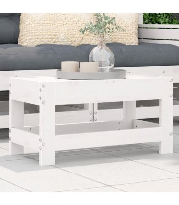 vidaXL Garden Footstool White 62x30x32 cm Solid Wood Pine — Colour: white pinewood, Model: low footstool