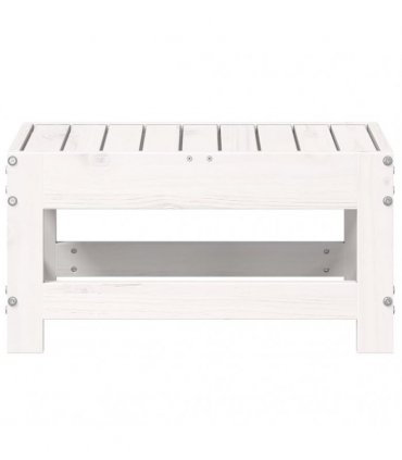 vidaXL Garden Footstool White 62x30x32 cm Solid Wood Pine — Colour: white pinewood, Model: low footstool