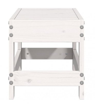 vidaXL Garden Footstool White 62x30x32 cm Solid Wood Pine — Colour: white pinewood, Model: low footstool