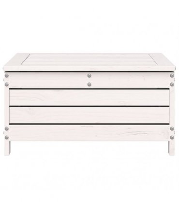 vidaXL Garden Footstool with Cushion White Solid Wood Pine — Colour: white/anthracite