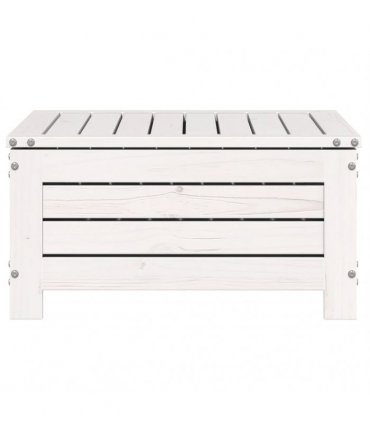 vidaXL Garden Footstool with Cushion White Solid Wood Pine — Colour: white/anthracite
