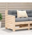 vidaXL Garden Armrest Sofa with Cushion Solid Wood Pine — Colour: untreated/anthracite, Model: corner sofa