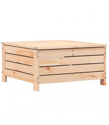 vidaXL Garden Footstool with Cushion Solid Wood Pine — Colour: untreated/anthracite
