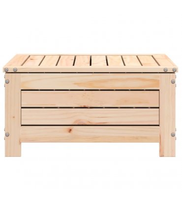 vidaXL Garden Footstool with Cushion Solid Wood Pine — Colour: untreated/anthracite