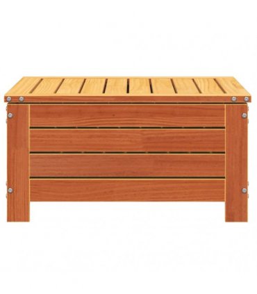 vidaXL Garden Footstool with Cushion Wax Brown Solid Wood Pine — Colour: brown/taupe