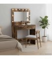 vidaXL Dressing Table Smoked Oak 78.5 x 41 x 135 cm Engineered Wood