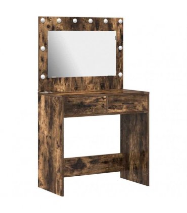 vidaXL Dressing Table Smoked Oak 78.5 x 41 x 135 cm Engineered Wood
