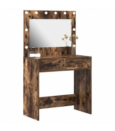 vidaXL Dressing Table Smoked Oak 78.5 x 41 x 135 cm Engineered Wood