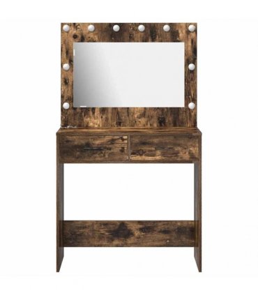 vidaXL Dressing Table Smoked Oak 78.5 x 41 x 135 cm Engineered Wood