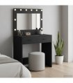 vidaXL Dressing Table Black Oak 78.5 x 41 x 135 cm Engineered Wood