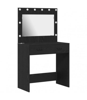 vidaXL Dressing Table Black Oak 78.5 x 41 x 135 cm Engineered Wood