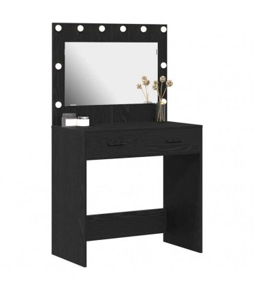 vidaXL Dressing Table Black Oak 78.5 x 41 x 135 cm Engineered Wood