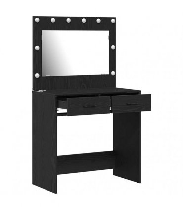 vidaXL Dressing Table Black Oak 78.5 x 41 x 135 cm Engineered Wood