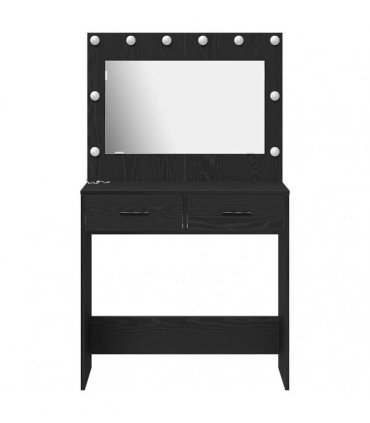 vidaXL Dressing Table Black Oak 78.5 x 41 x 135 cm Engineered Wood
