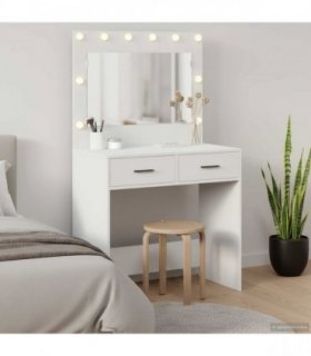vidaXL Dressing Table White 78.5 x 41 x 135 cm Engineered Wood — V0672061268