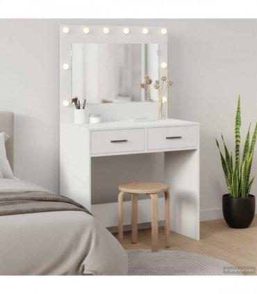 vidaXL Dressing Table White 78.5 x 41 x 135 cm Engineered Wood — V0672061268