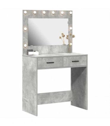 vidaXL Dressing Table Concrete Grey 78.5 x 41 x 135 cm Engineered Wood