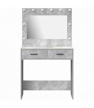 vidaXL Dressing Table Concrete Grey 78.5 x 41 x 135 cm Engineered Wood