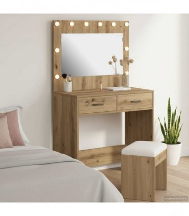 vidaXL Dressing Table Artisan Oak 78.5 x 41 x 135 cm Engineered Wood