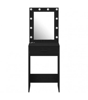 vidaXL Dressing Table Black Oak 50 x 41 x 135 cm Engineered Wood