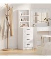 vidaXL Highboard with Drawer White 40 x 41 x 135 cm Engineered wood