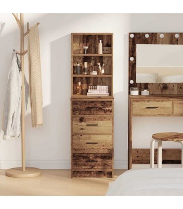 vidaXL Highboard with Drawer Old wood 40 x 41 x 135 cm Engineered wood