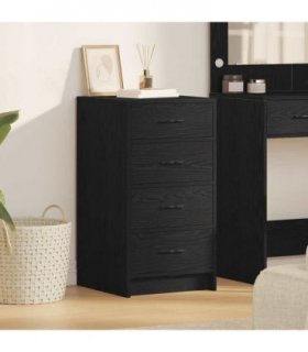 vidaXL Sideboard with Drawer Black oak 40 x 41 x 75 cm Engineered wood