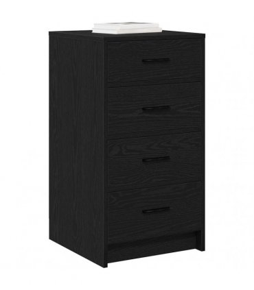 vidaXL Sideboard with Drawer Black oak 40 x 41 x 75 cm Engineered wood