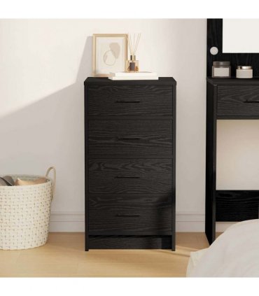 vidaXL Sideboard with Drawer Black oak 40 x 41 x 75 cm Engineered wood