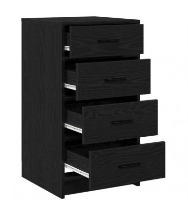 vidaXL Sideboard with Drawer Black oak 40 x 41 x 75 cm Engineered wood