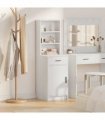 vidaXL Highboard with Drawer White 40 x 40.5 x 135 cm Engineered Wood