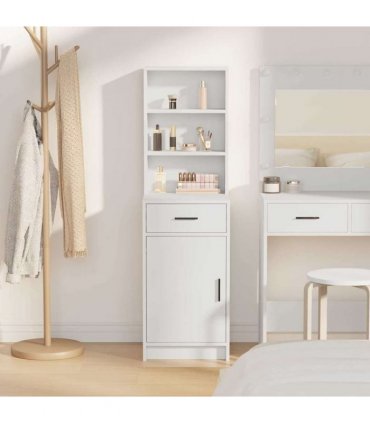 vidaXL Highboard with Drawer White 40 x 40.5 x 135 cm Engineered Wood