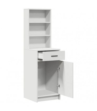 vidaXL Highboard with Drawer White 40 x 40.5 x 135 cm Engineered Wood