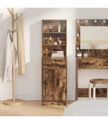 vidaXL Highboard Smoked Oak 40 x 40.5 x 135 cm Engineered Wood