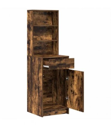 vidaXL Highboard Smoked Oak 40 x 40.5 x 135 cm Engineered Wood