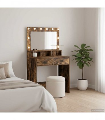 vidaXL Dressing Table Smoked Oak 79 x 41 x 135 cm Engineered Wood
