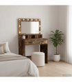 vidaXL Dressing Table Smoked Oak 79 x 41 x 135 cm Engineered Wood