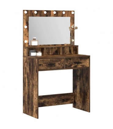 vidaXL Dressing Table Smoked Oak 79 x 41 x 135 cm Engineered Wood